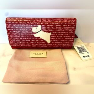 NWT Radley London Large Bright Red Leather Wallet Scotty Dog White Text Dust Bag